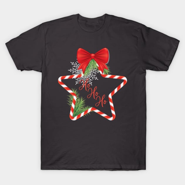 Candy Cane Star T-Shirt by SWON Design